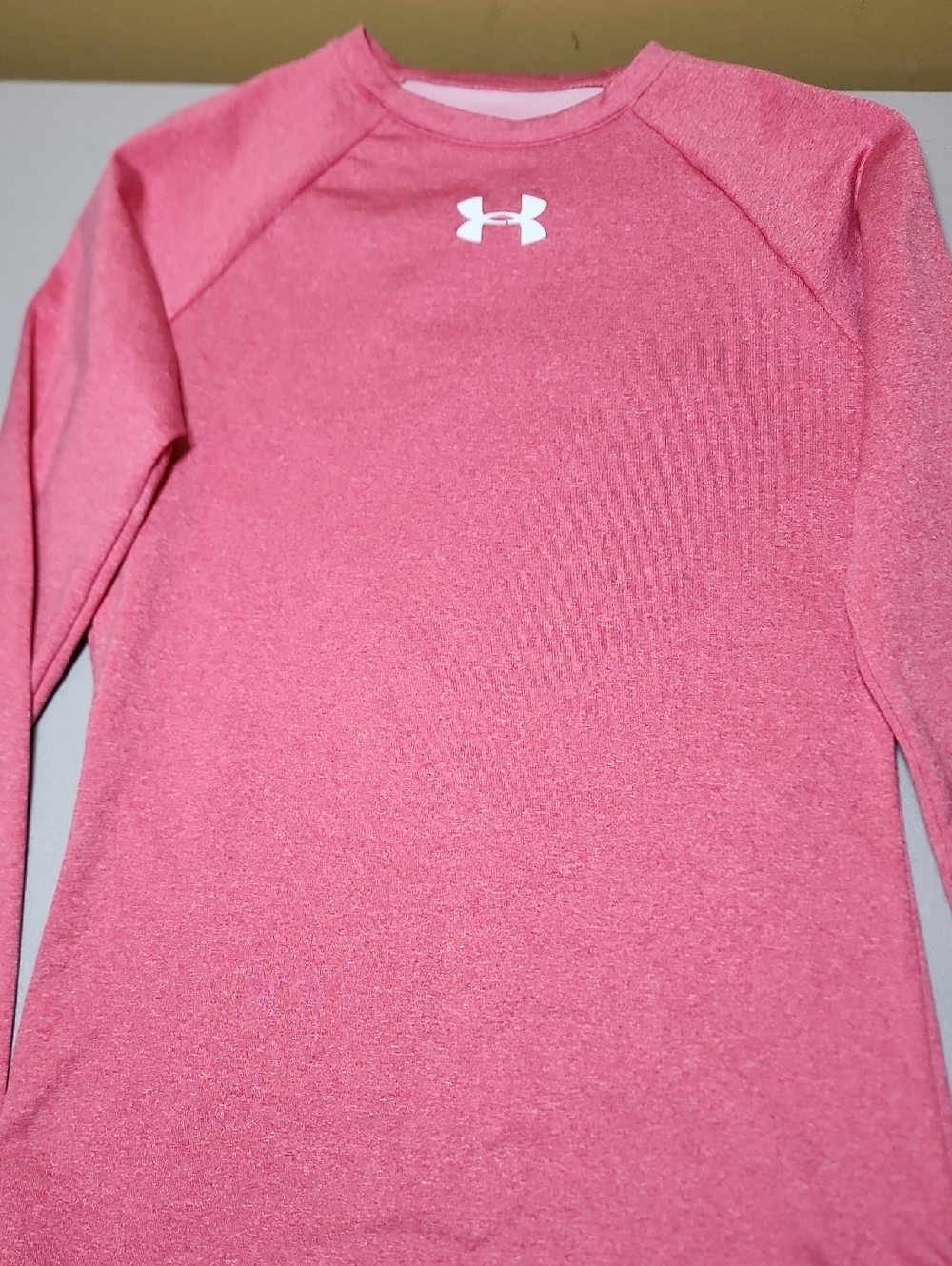 Under Armour Pink Heathered Long Sleeve Crew